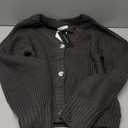 PRETTYGARDEN Women's Chunky Knit Open Front Sweater Long Sleeve Button Loose Short Cardigan Outerwear Coats, Size L