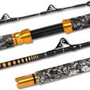 Fiblink 1-Piece Saltwater Offshore Trolling Rod 6-Feet Big Game Rod Conventional Boat Fishing Pole (80-120 lbs)