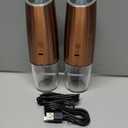 Rechargeable Electric Salt and Pepper Grinder set of 2, gravity electric salt and pepper grinder set, Adjustable Roughness, LED Light, 2 Pack, (Copper)