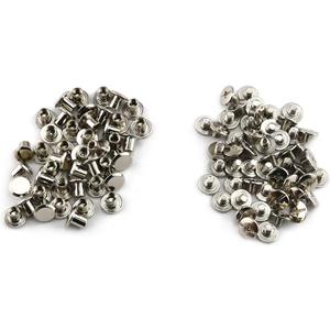 E-outstanding Phillip Chicago Screw 120sets 5x6mm Silver Chicago Screw Cross Head Phillips Drive Binding Screws Rivet Assembly Bolt for Book Binding DIY Leather Craft