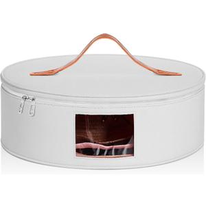 Chunful Hat Box Storage for Women Large Storage Bag for Wide Brim Sun, Cowboy and Foldable Space Saving Travel Hat Organizer Bag with Lid(White,Height 6.3 Inches)