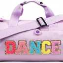 Dance Bag for Girls Cute Ballet Bags Weekender Travel Duffle Bag Sport Gym Bag for Women and Men Toddler Kids Bag for Dancers (Purple, M)