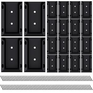 Goovilla Deck Railing Bracket Connectors, 2x4 Brackets for Railing Wood Lumber Post, 20 PCS Sturdy Nylon Deck Rail Bracket with 120 PCS Coating Screws for Wooden Stair Fence Railings Handrail, Black