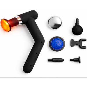 Deep Tissue Percussion Massage Gun with Detachable Extra Long Handle, Hot & Cold Compress, Heated Muscle Massager for Back, Neck & Legs, Pain Relief & Recovery, 6 Heads, Type-C Rechargeable