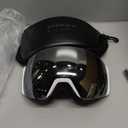 suoso Ski Goggles Frameless for Men: Women Magnetic Lens UV400 Protection OTG Anti-Fog Snowboard Goggles (C01-white Frame Silver Lenses)