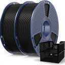 SUNLU PLA+2.0 Filament 1.75mm Black 2KG, High Speed PLA Plus2.0 Tougher and Stronger 3D Printer Filament Dimensional Accuracy +/- 0.02mm, 2 Pcs 1kg Spool(2.2lbs) Fits for Most FDM 3D Printers