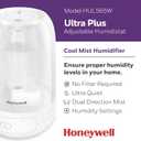 Honeywell Ultra Comfort Cool Mist Humidifier With Humidistat, 1.5 Gal Tank, No Filter, Digital Controls, Cleaning Brush Included, Ultra Quiet, Use With Essential Oils, White, HUL565W