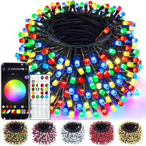 240LED Smart Color Changing Christmas Lights App Controlled, 95FT Waterproof RGB Twinkle String Light Music Sync Multiple Modes, Christmas Lights with Remote & Timer Indoor Outdoor Xmas Decorations