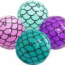 Mermaid Beach Balls (4 Pack) Mermaid Party Favors, Mermaid Party Decorations for Girls, Mermaid Birthday Party Supplies, Under The Sea Themed Party Decor, Gifts for Girls Pool Party