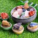 3 lbs Bulk Rough Madagascar Stones Mix Large 1" Natural Raw Stones Crystal for Tumbling, Cabbing, Fountain Rocks, Decoration,Polishing, Wire Wrapping, Wicca Reiki Crystal Healing