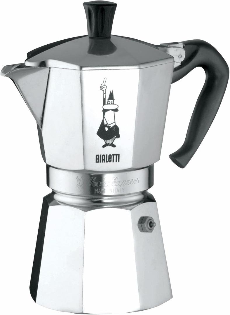Bialetti - Moka Express: Iconic Stovetop Espresso Maker, Makes Real Italian Coffee, Moka Pot 9 Cups (14 Oz - 420 Ml), Aluminum, Silver