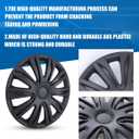 Hubcaps 15", Wheel Rim Cover Universal R15 Hub Caps, Steel Wheel Car Pickup Truck SUV, 15 inch Wheel Covers, ABS Material, Set of 4, 15 inch, Matte Black