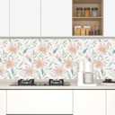 Laatse Floral Wallpaper Peel and Stick Vintage Flowers Contact Paper 17.5" x 118" Pink Floral Wallpaper Vinyl Waterproof Self Adhesive Boho Leaf Modern Wall Paper for Bedroom Cabinet Countertop Decor