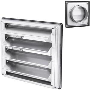 Fits 5" Neck Dryer Duct | Stainless Steel Square Dryer Vent Cover with Moving Lamella - Rubber Seal - Rust-Resistant, Weatherproof and Efficient Airflow Exterior Wall Outlet Duct Ventilation Grille