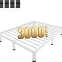 MAF 7 Inch King Metal Platform Bed Frame White with Round Corner Legs