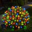 Solar Powered Christmas Net Lights Outdoor, 8 Modes Mesh Lights Decorations for Bushes, Garden, Yard, 6.56Ft*6.56Ft (Multicolor)
