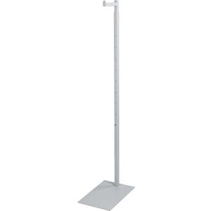 Adjustable White Costumer Stand – Single Arm Clothes Rack - Retail Clothing and Garment Display Stand – Ideal For Showcasing Hanging Items In Thrift Shops, Boutiques and Retail Stores