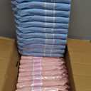 Lasnten 200 Pcs Pre-rolled Gender Reveal Cutlery Set with Napkin, Plastic Silverware Disposable for Baby Shower, Birthday, Boy or Girl Reveal Party, Pre Wrapped Utensil Tableware (Light Pink and Blue)