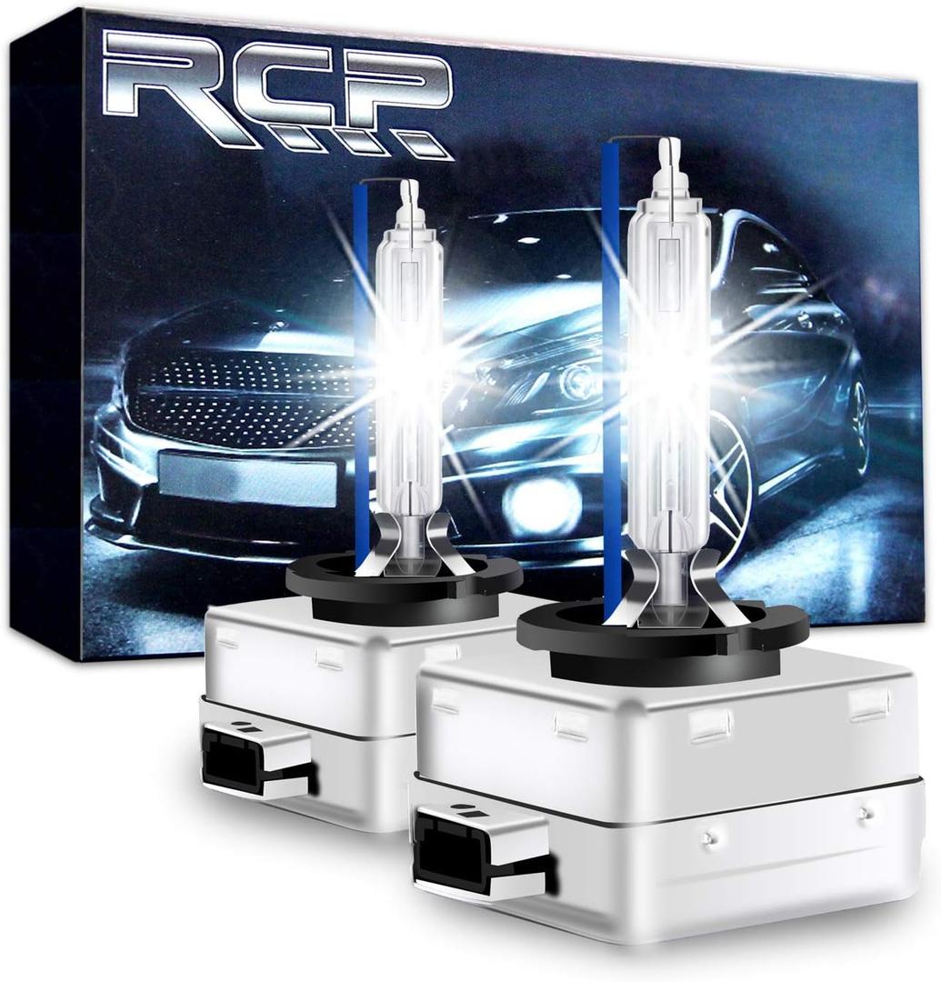 RCP - D1S8 - (A Pair) D1S/ D1R 8000K Xenon HID Replacement Bulb Ice Blue Metal Stents Base Car Lamps Head Lights 35W