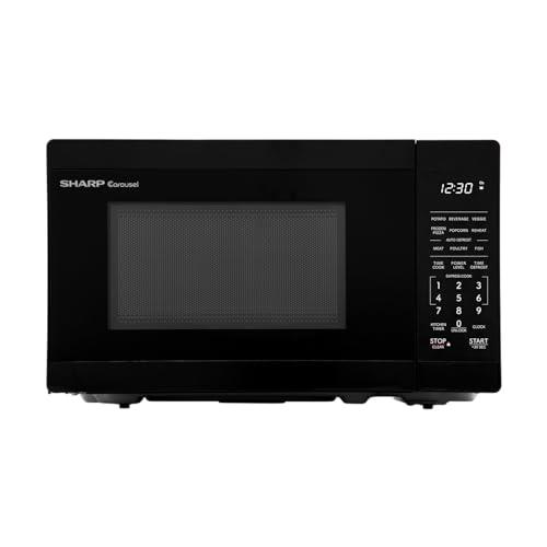 SHARP SMC0760KB Compact Countertop Microwave Oven with Removable 10" Carousel Turntable, 0.7 Cubic Feet, 700 Watt CuFt, Black