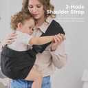 AUYEAZGO Toddler Carrier - Premium Cotton, Large Seat & Back Support, with Large Pocket, One Size Fits Most, Ideal for 6-48 Months (16-44 lbs), Black, Regular Fits Up to 4XL