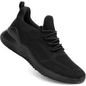 Kapsen Men's Non Slip Running Shoes Ultra Light Breathable Casual Walking Shoes Fashion Sneakers Mesh Workout Sports Shoes (8, Full Black)