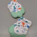 2Pack Silicone Teething Mitt, Soothing Infant Teething Mitten Pain Relief, Prevent Scratches Glove, Safe Silicone Teething Toys for 0-12 Months (green dinosaur)