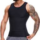 MISS MOLY Compression Shirts for Men Tummy Control Undershirt Gynomastica Slimming Vest Waist Trainer Tank Top Shapewear (X-Large, Black)