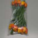 20 Pcs Orange Tulips Artificial Flowers Real Touch Fake Tulips Fake Flowers for Mother's Day 13.5" Faux Tulips Faux Flowers Bulk Artificial Tulips Flowers for Vase Centerpieces Home Wedding Bouquet
