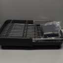 SNTD Large Dish Drying Rack - Expandable (19.3" to 29.4") Dish Rack for Kitchen Counter, Stainless Steel Dish Drainer with Utensil Holder, Pan Holder & Pot Lid Holder, Black