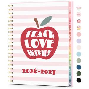 Teacher Planner 2026-2027, Forvencer Academic Planner 2026-2027, Jul 2026 - Jun 2027, 8.5"x11", Weekly & Monthly Planning Book with 7 Periods, School Agenda for Teacher Student, A4, Fruit Style