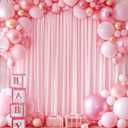 Pink Backdrop Curtains-Wrinkle-Free Polyester Photography Drapes Party Curtain Background for Baby Shower Wedding Decorations- 8 X10FT (Pink)