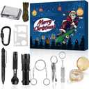 Survival Kit Advent Calendar Adult Men Teen, 12 Day Man Countdown Calendar with Survival Tool Xmas Surprise Gifts for Teen Boys Husband Brother Outdoor Enthusiasts