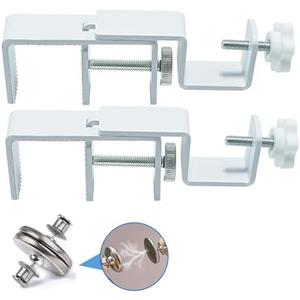 LAZTZQ Outside Mounted Blinds Curtain Rod Bracket Attachment, 1.3 - 2 inches Wide Track, Tool - Free & Drill - Free, with Installation Guide and Curtain Magnet Buckle White-2PCS(US patent application)