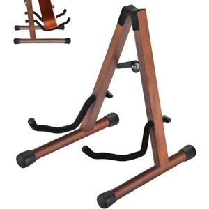 MOREYES Guitar Stand, Acoustic Guitar Stand, Folding A-Frame Electric Guitar Stand, Wooden Guitar Stands Floor For School Music Program, Concerts & Multiple Users, Easy to Assemble (Single)