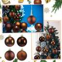 24 Pcs Brown Christmas Ball Ornaments 2.4 Inch Glitter Matte Shiny Chocolate Xmas Baubles Rustic Neutral Farmhouse Xmas Tree Hanging Decorations Modern Christmas Home Decor for Tree Holiday