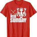 Tiger Red Sunday Golf TShirt Medium, Red 