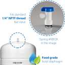 iSpring T32M Pressurized Water Storage Tank with Ball Valve for Reverse Osmosis RO Systems, 4 Gallon, 1/4" Tank Valve Included, White