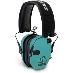 Walker's Razor Slim Ultra Low Profile Compact Design Adjustable Range Shooting Hunting Hearing Protection Electronic Earmuffs (Light Teal)