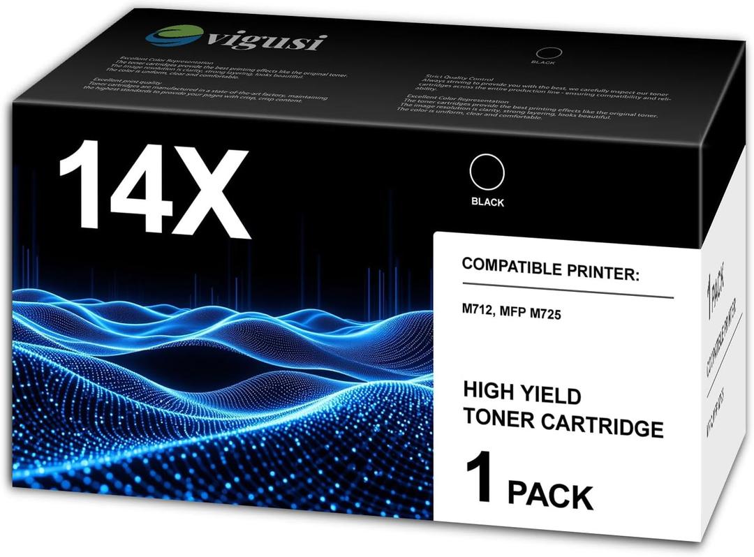 14X Black High Yield Toner Cartridge Compatible 14X CF214X Toner Replacement for HP 14X Toner Cartridge with Enterprise 700 M712n M712xh MFP M725 M725dn Printer, CF214X Toner [17,500 Pages]