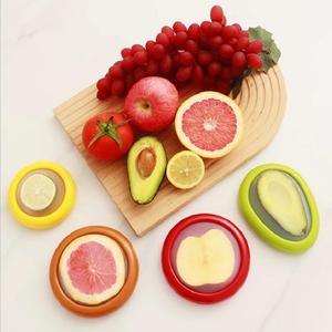 BESTALLTHE Avocado Saver, Tomato Holder, and Fruit Storage Containers - 4pc reusable silicone food savers fresh pods for food