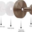 Suction Cup Hooks for Shower - 4 Pack, Bronze - Stainless Steel, Strong Suction, No Drill, Removable Hanger, Tile Bathroom Kitchen Wall, Glass Door, Mirror Hook Hanging Robe, Towel Holder