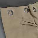 Hiasan Short Blackout Curtains for Bedroom - Thermal Insulated & Energy Saving Window Curtains for Living Room, 2 Drape Panels Sewn with Tiebacks, Beige, 38 x 45 Inch