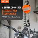VEVOR Hand Chain Hoist, 1 Ton 2200 lbs Capacity 20 FT Come Along, G80 Galvanized Carbon Steel with Double-Pawl Brake, Auto Chain Leading & 360 Rotation Hook, for Garage Factory Dock