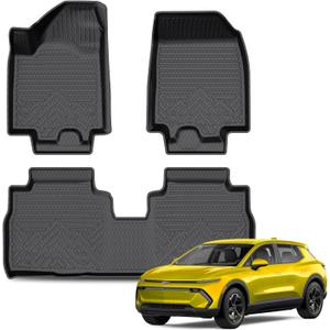 KUST Floor Mats for Chevy/Chevrolet Equinox EV 2024-2025 2026 (Not for Gas), All Weather Floor Liners Front Rear 2 Rows Car Mats for Equinox Accessories TPE Rubber High Edge