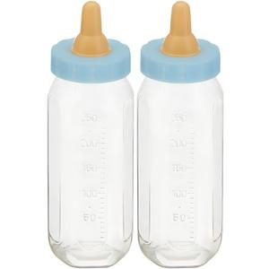 Blue Fillable Baby Bottle Favor - 5" (2 Ct.) - Adorable & Versatile Event Keepsakes - Perfect for Baby Showers, Gender Reveals, and Special Occasions