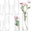 Fixwal 12pcs Clear Glass Cylinder Vases, 4, 8, 12 Inch Tall Cylinder Vases for Centerpieces, Glass Flower Vase Floating Candle Holder Vase for Table Shelf, Party, Wedding, Home Decor