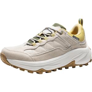 NORTIV 8 Women's Waterproof Hiking Shoes with Arch Support Outdoors Leather Walking Trekking Camping Tennis Workout Cross Training Sneakers Wicklow,Size 7.5,Brown/White,NWUMHI2503