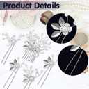 5 Pieces Rhinestone Bridal Hair Pins Silver Wedding Hair Accessories for Brides, Bridesmaids & Flower Girls Bridal Hair Accessories with Crystal & Pearl Design Perfect for Weddings & Special Occasions