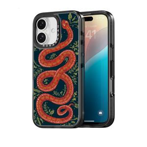 Compatible for iPhone 16 Case Cute - Durable Shockproof 6.6 ft Drop Impact Phone Case - Black Funny Gothic Snake Design for iPhone 16 6.1"